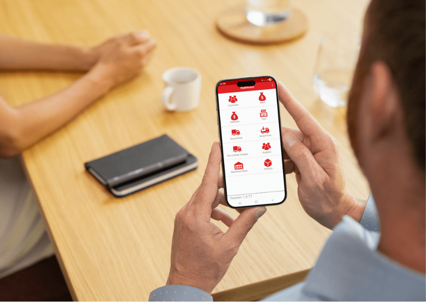 Gumtrue mobile app dashboard being used on a phone