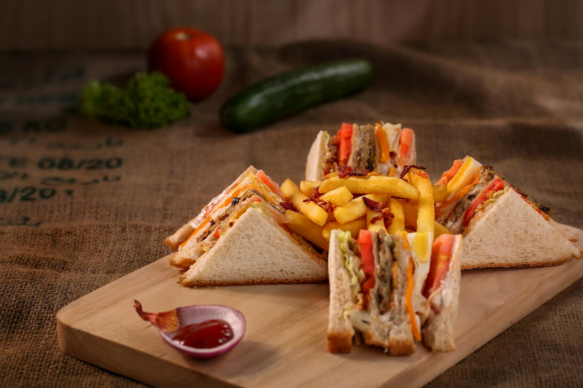 Freshly made sandwiches ready for distribution